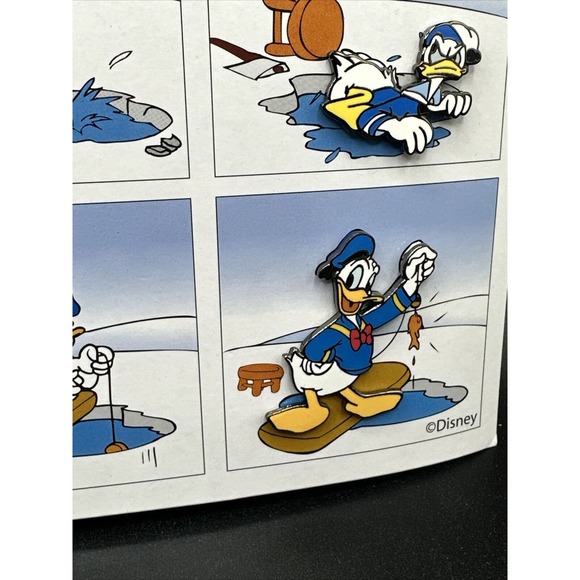 Rare Pin 59685 Donald Duck Comic Strip 70th Anniversary Card Set 6 Pin Set Mint - Picture 8 of 13
